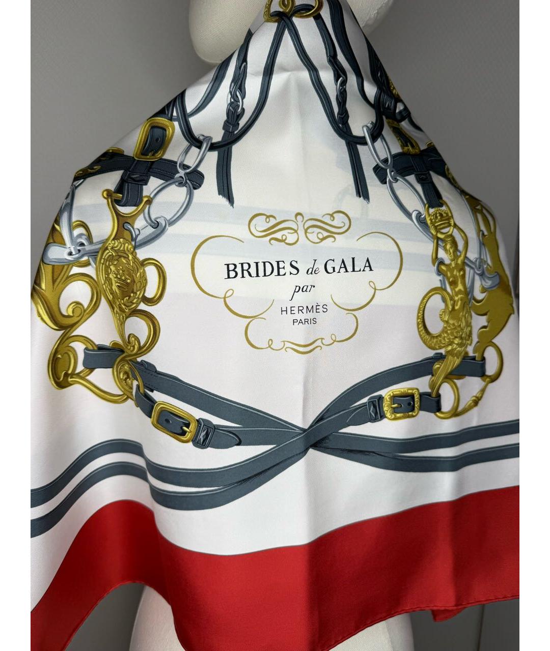 HERMES Мульти шелковый платок, фото 5