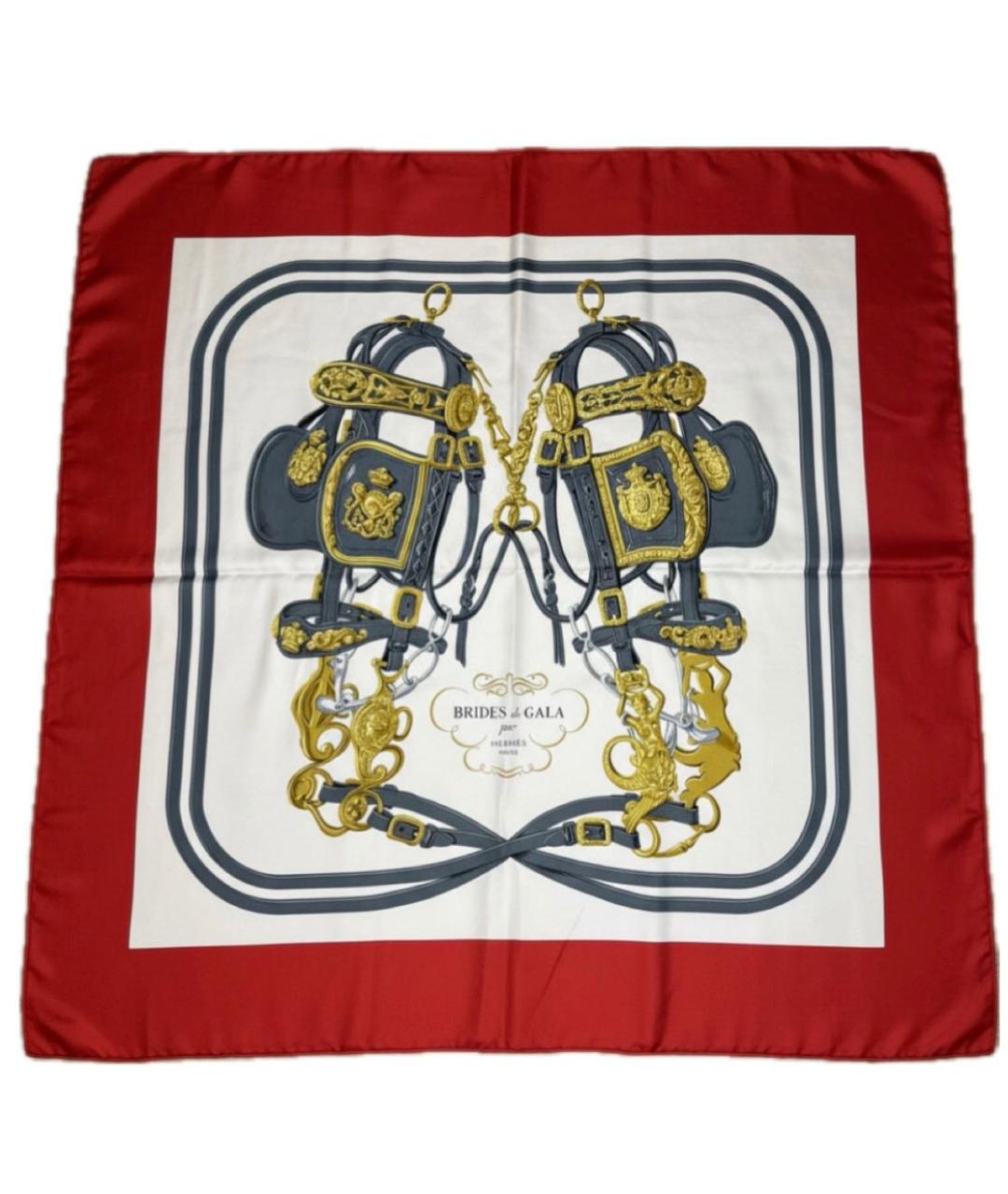 HERMES Мульти шелковый платок, фото 9