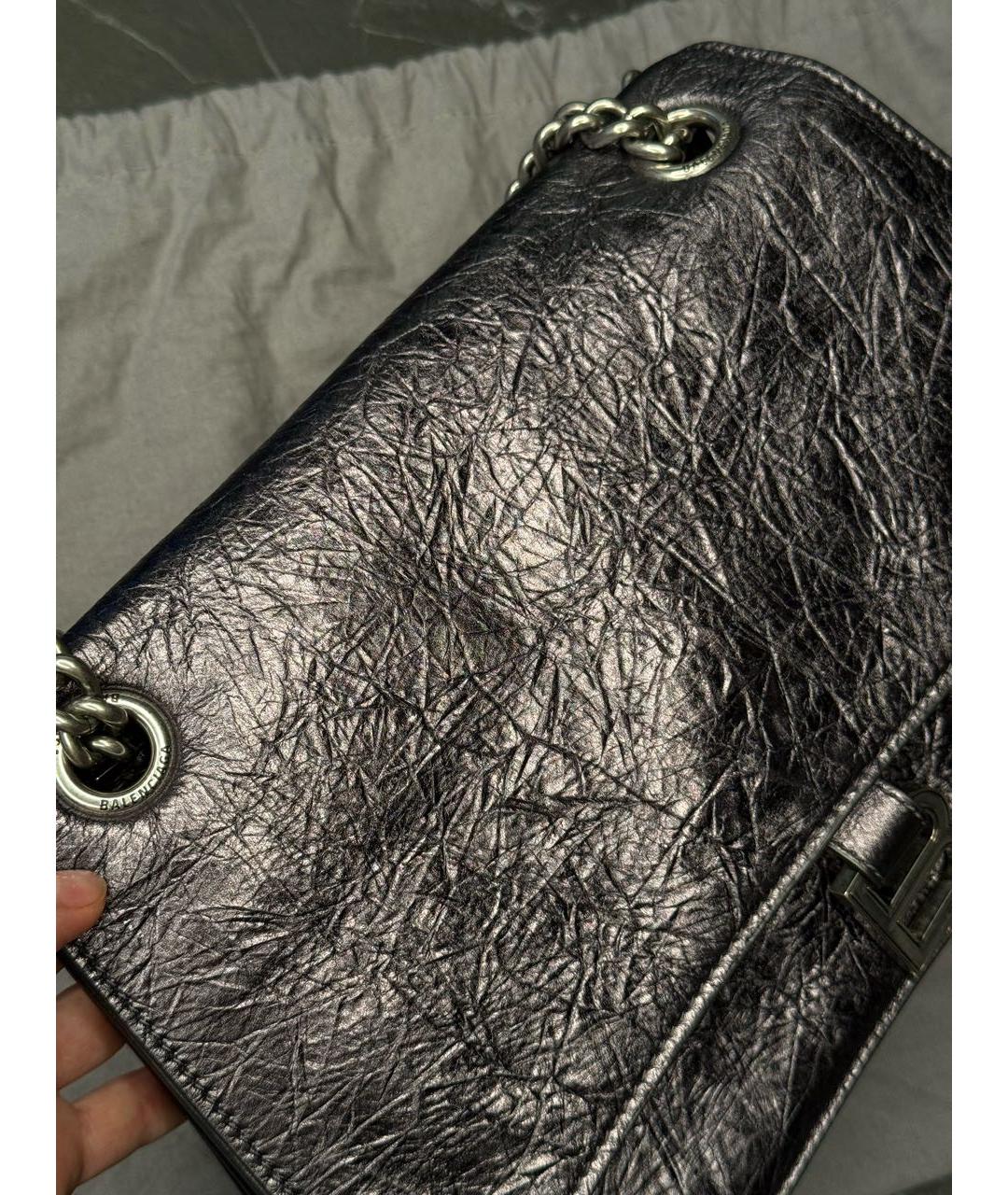 BALENCIAGA Черная кожаная сумка через плечо, фото 5