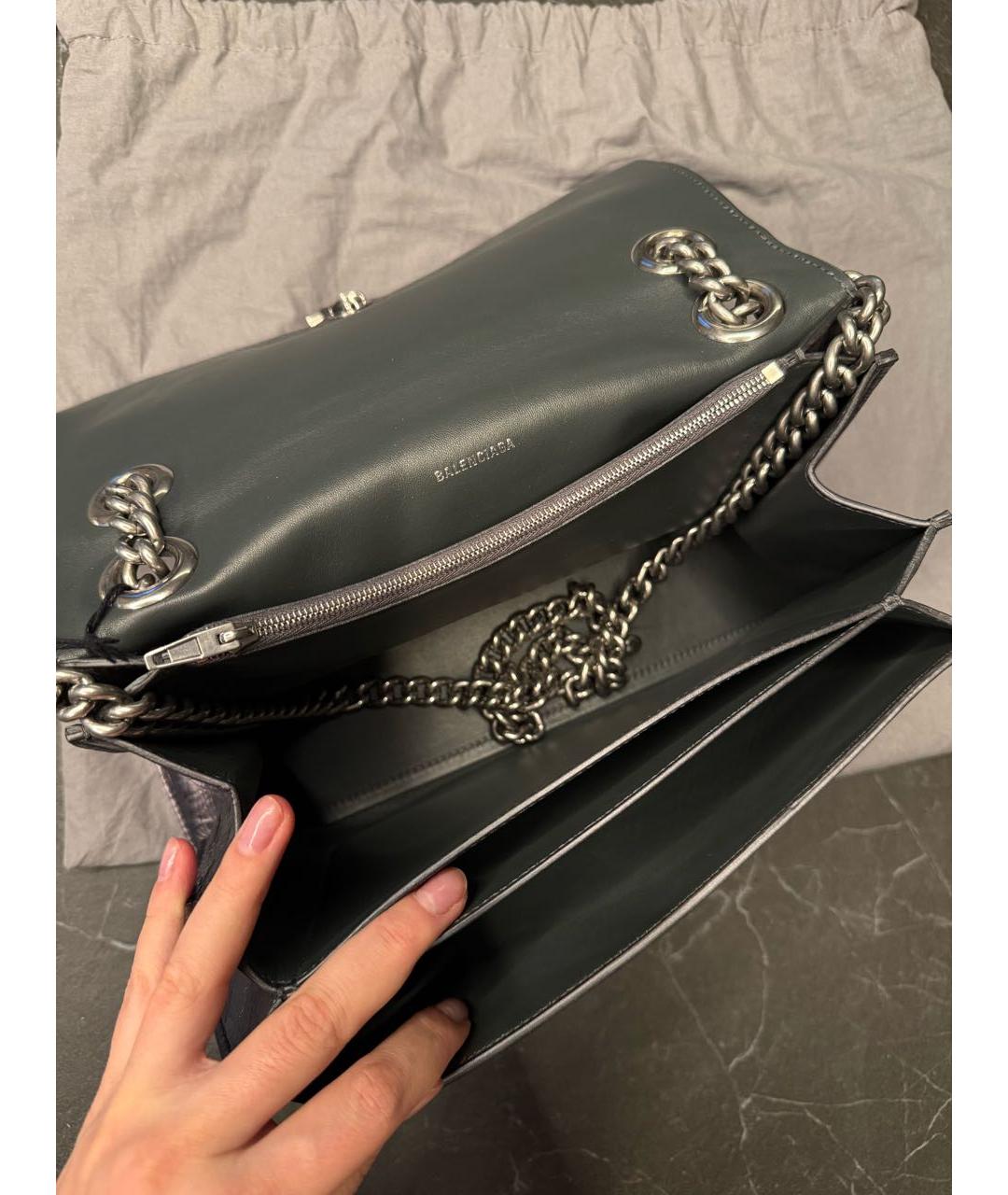 BALENCIAGA Черная кожаная сумка через плечо, фото 4