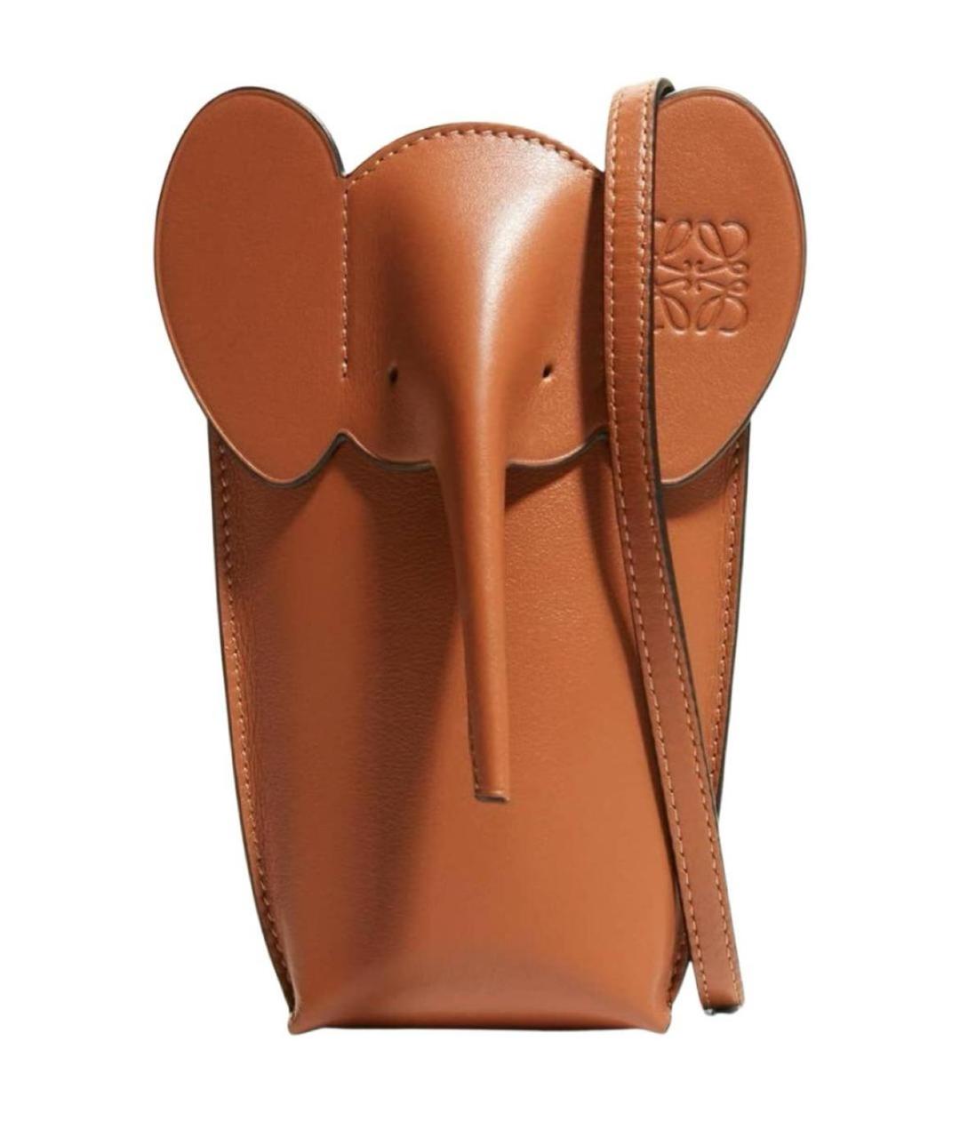 LOEWE Коричневая кожаная сумка через плечо, фото 1