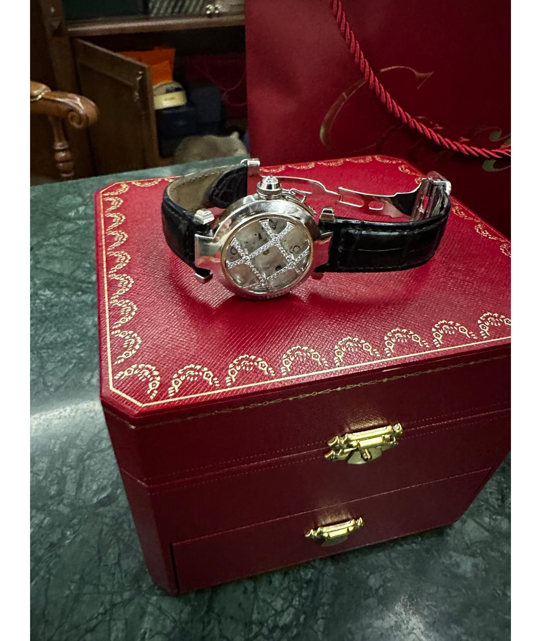 CARTIER Белые часы из белого золота, фото 4