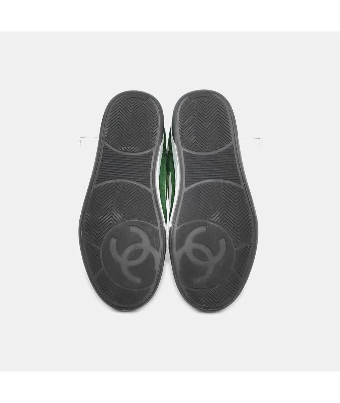 CHANEL Зеленые замшевые кроссовки, фото 5