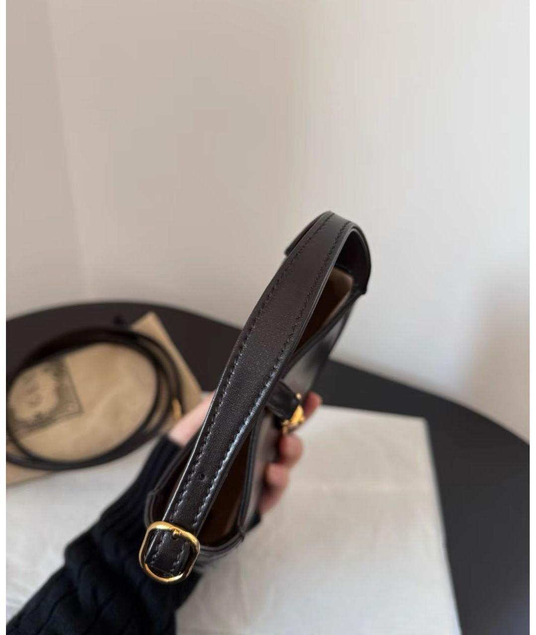 GUCCI Черная кожаная сумка через плечо, фото 4