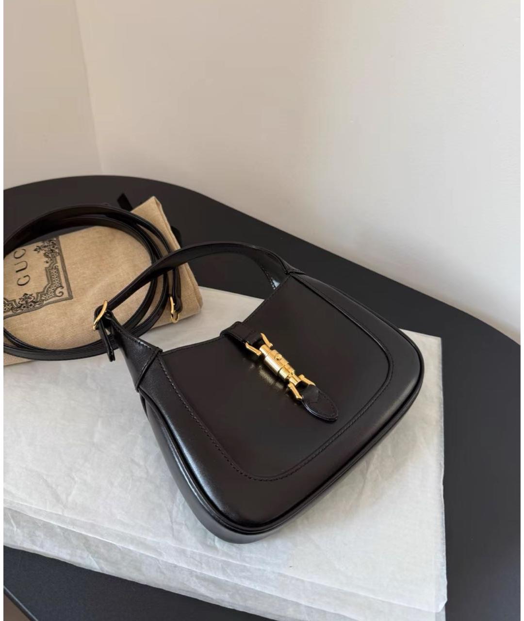 GUCCI Черная кожаная сумка через плечо, фото 3