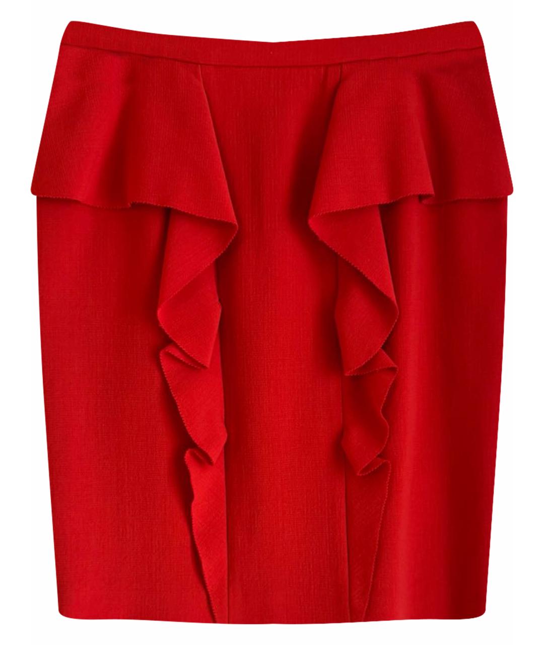 EMILIO PUCCI Коралловая шерстяная юбка миди, фото 1