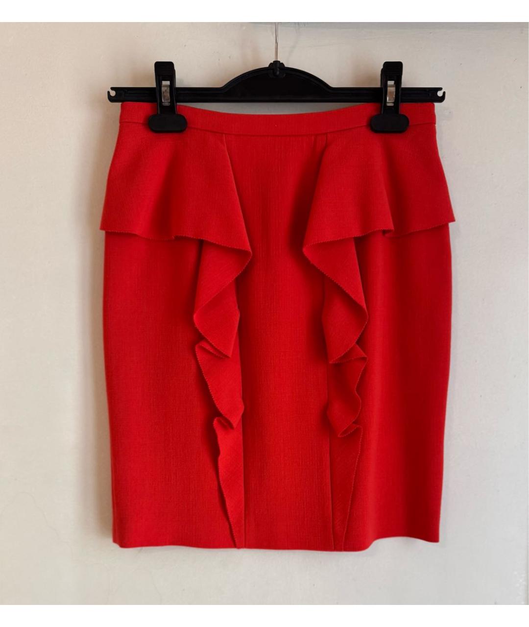 EMILIO PUCCI Коралловая шерстяная юбка миди, фото 9