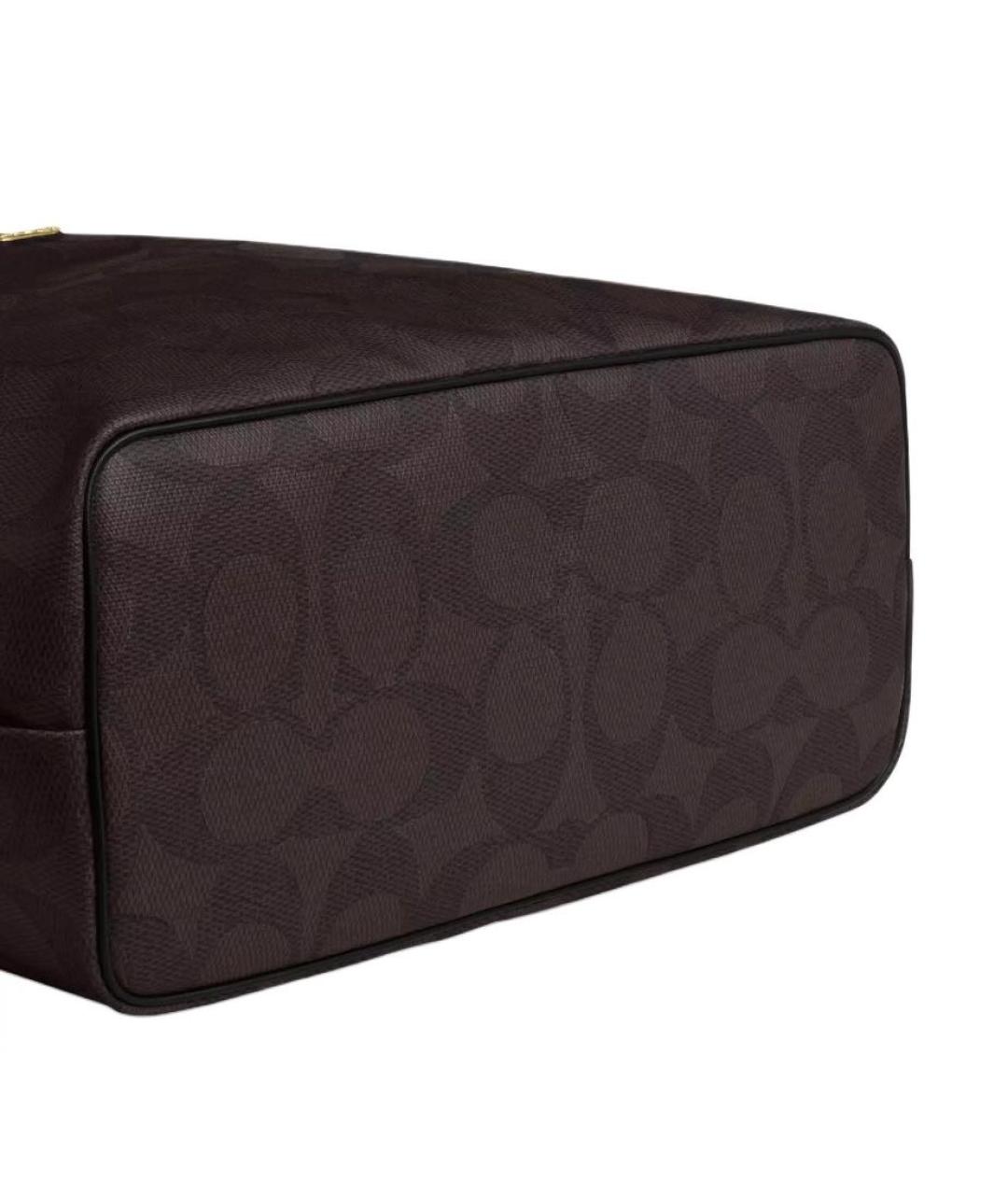 COACH Коричневая сумка с короткими ручками, фото 5