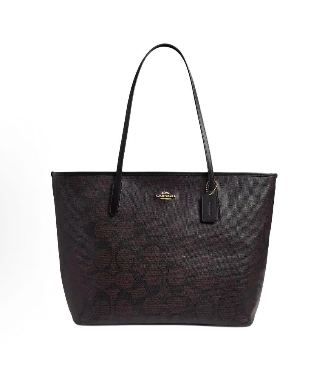 COACH Коричневая сумка с короткими ручками, фото 9