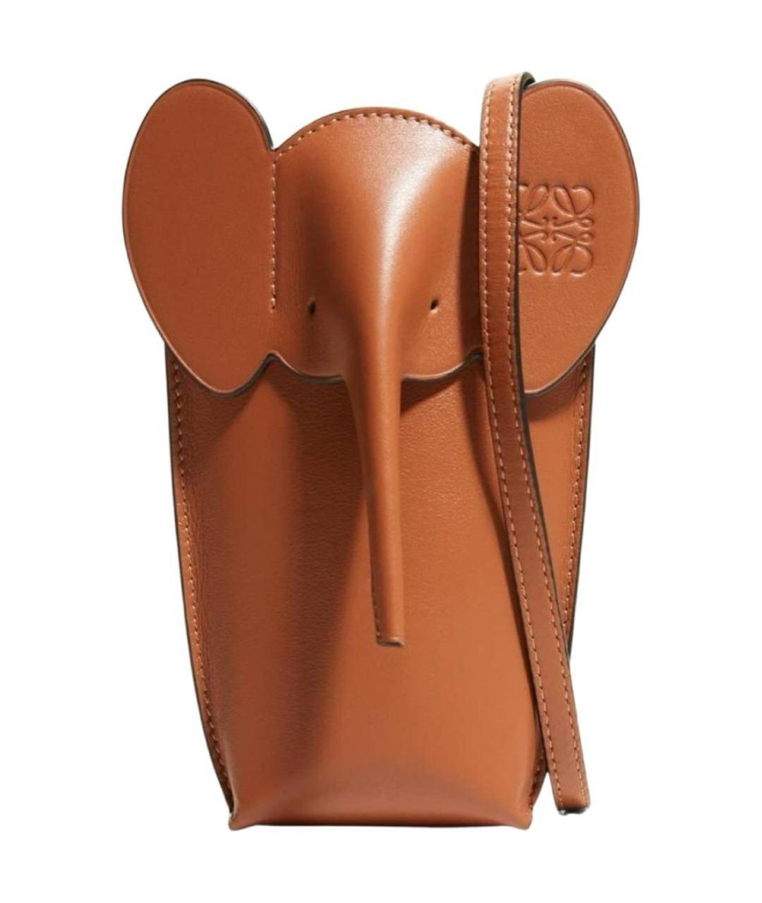 LOEWE Коричневая кожаная сумка через плечо, фото 2