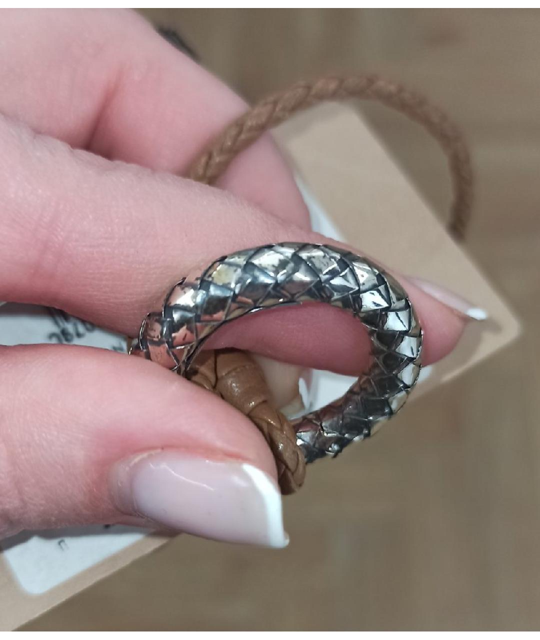 BOTTEGA VENETA Коричневое кожаное колье, фото 6