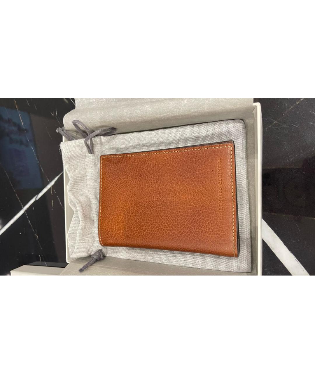 BRUNELLO CUCINELLI Коричневый кожаный кошелек, фото 7