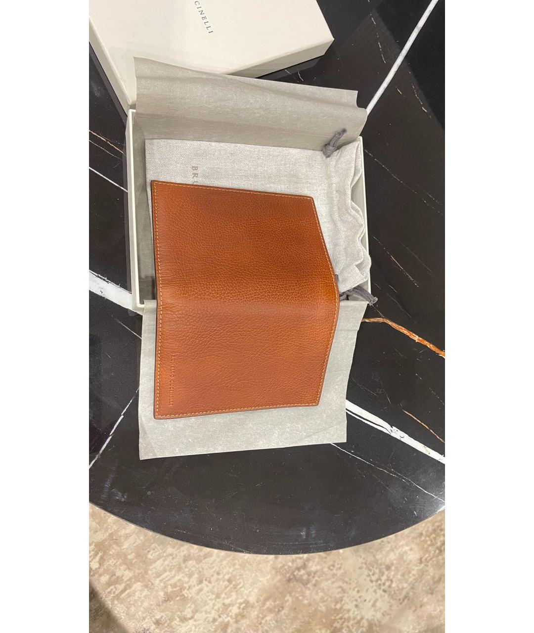 BRUNELLO CUCINELLI Коричневый кожаный кошелек, фото 5