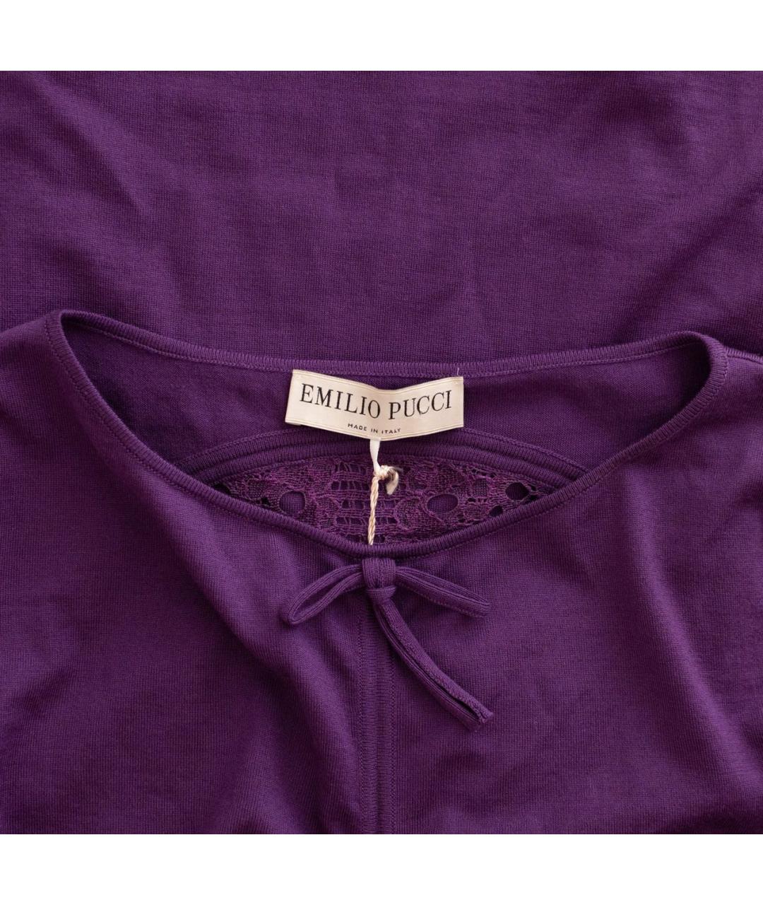 EMILIO PUCCI Фиолетовый шерстяной джемпер / свитер, фото 8