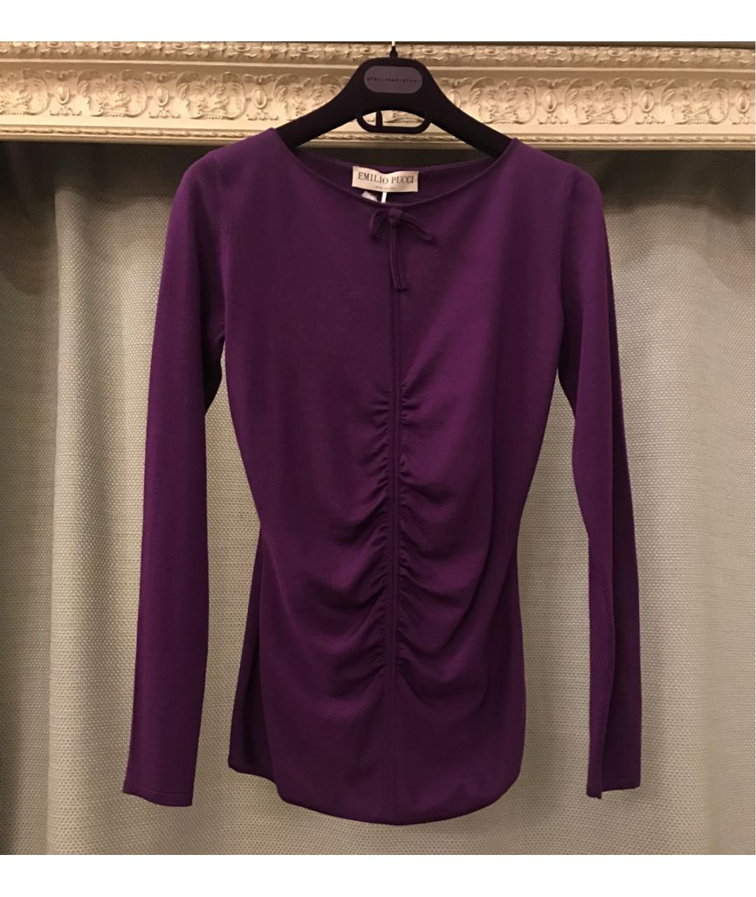 EMILIO PUCCI Фиолетовый шерстяной джемпер / свитер, фото 9