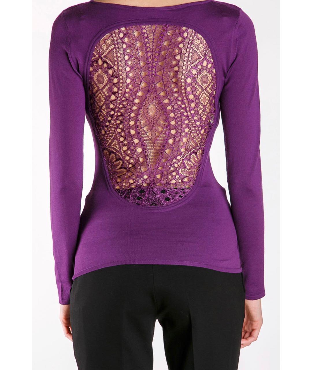 EMILIO PUCCI Фиолетовый шерстяной джемпер / свитер, фото 4