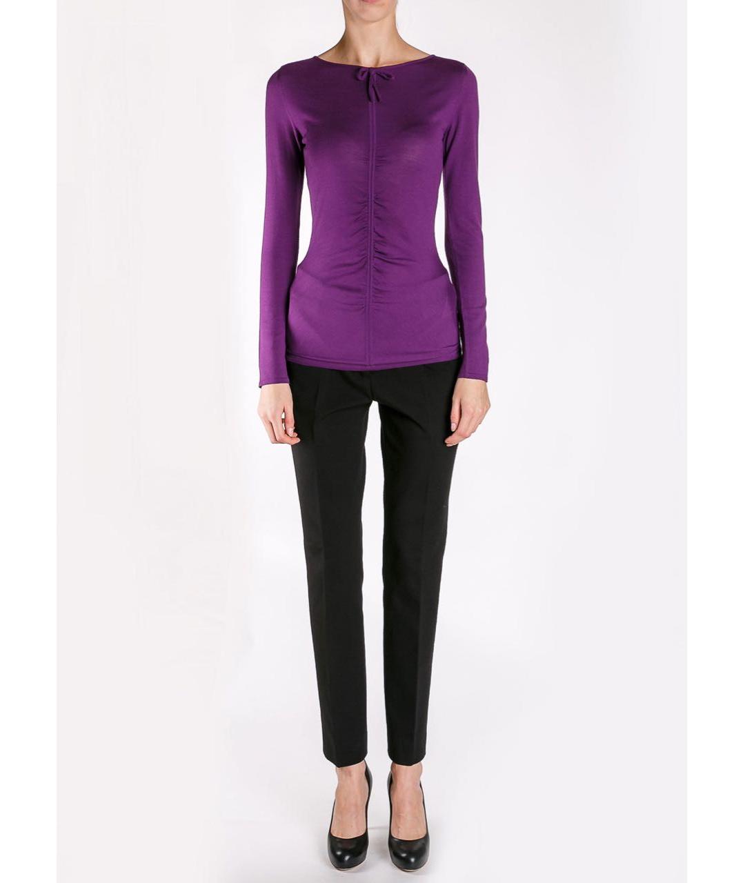 EMILIO PUCCI Фиолетовый шерстяной джемпер / свитер, фото 6