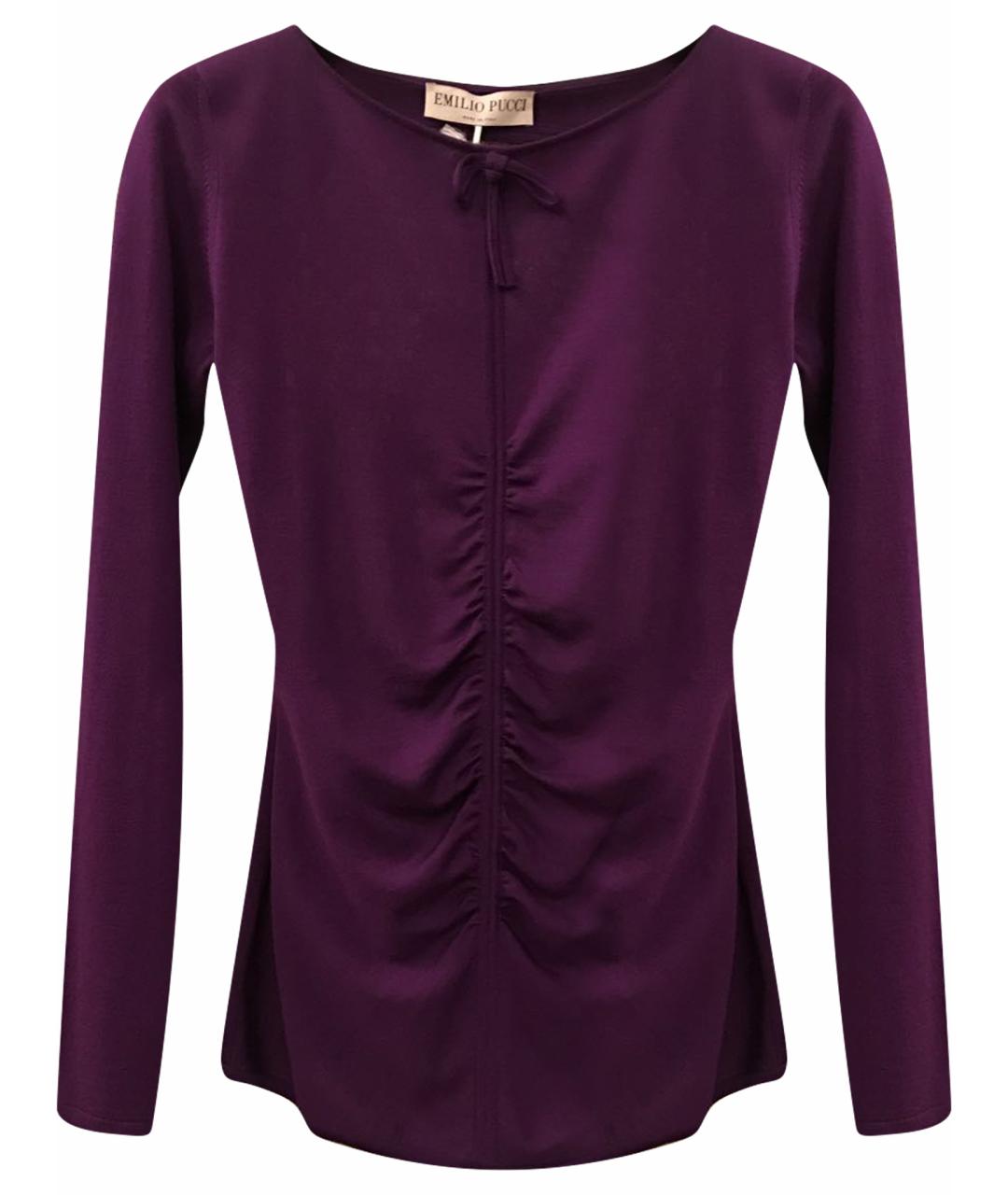 EMILIO PUCCI Фиолетовый шерстяной джемпер / свитер, фото 1