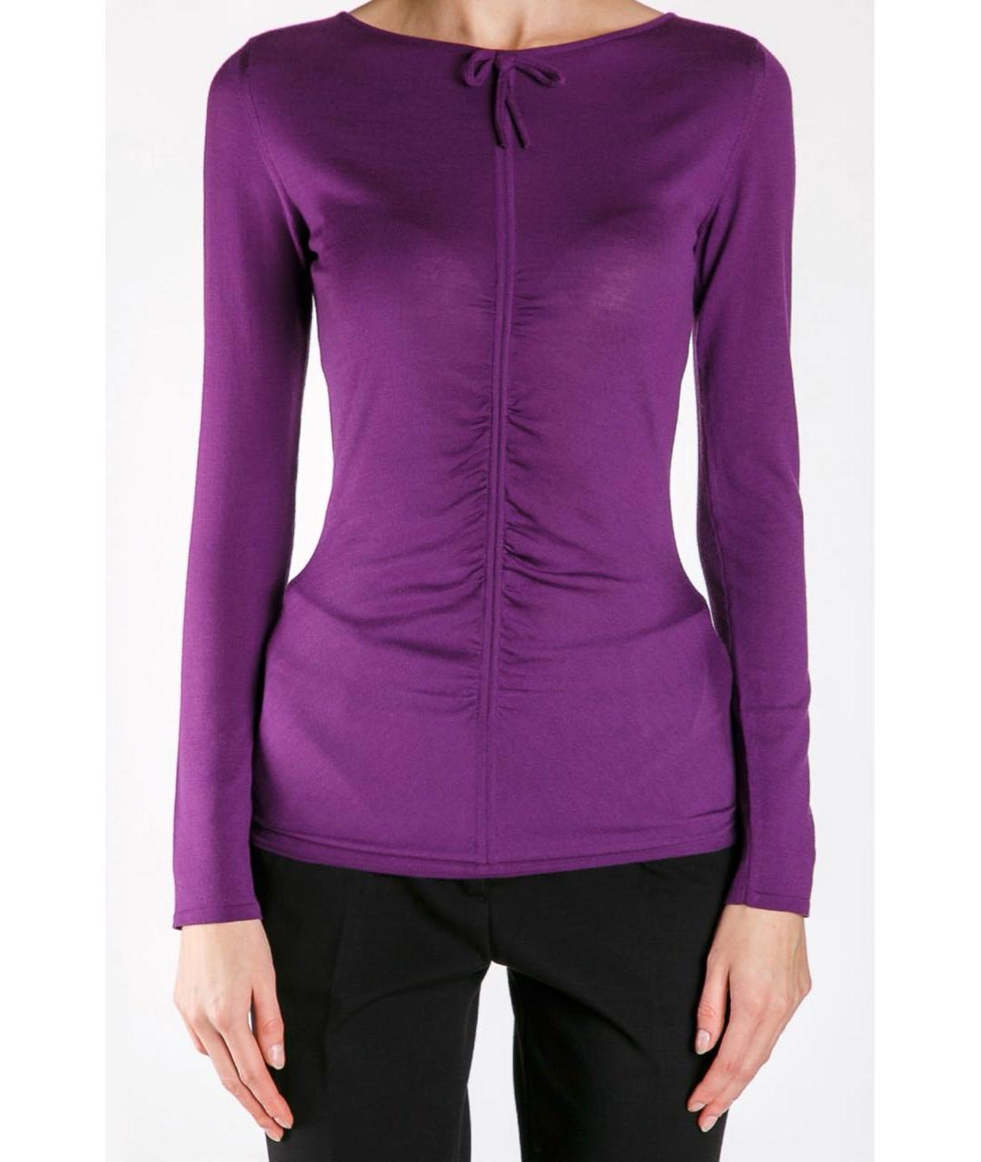 EMILIO PUCCI Фиолетовый шерстяной джемпер / свитер, фото 5