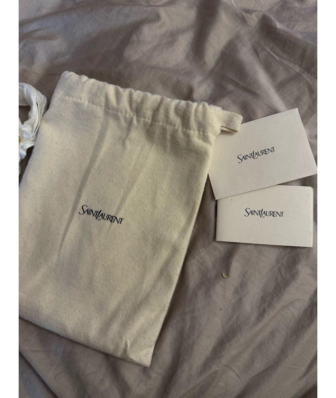 SAINT LAURENT Бежевая кожаная сумка через плечо, фото 4