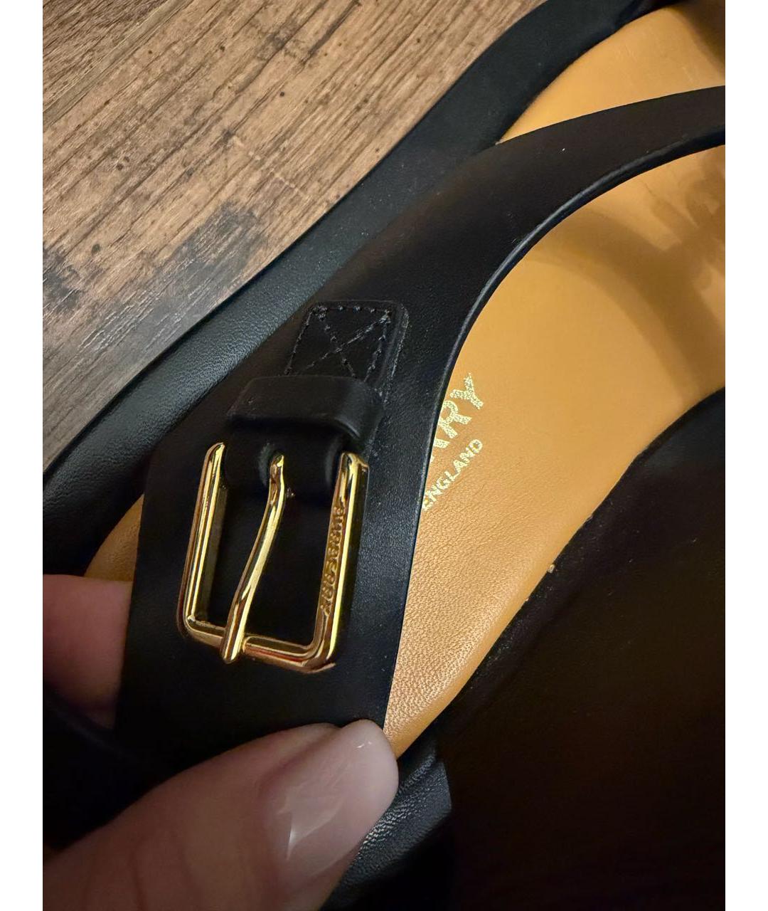 BURBERRY Черные кожаные сандалии, фото 7