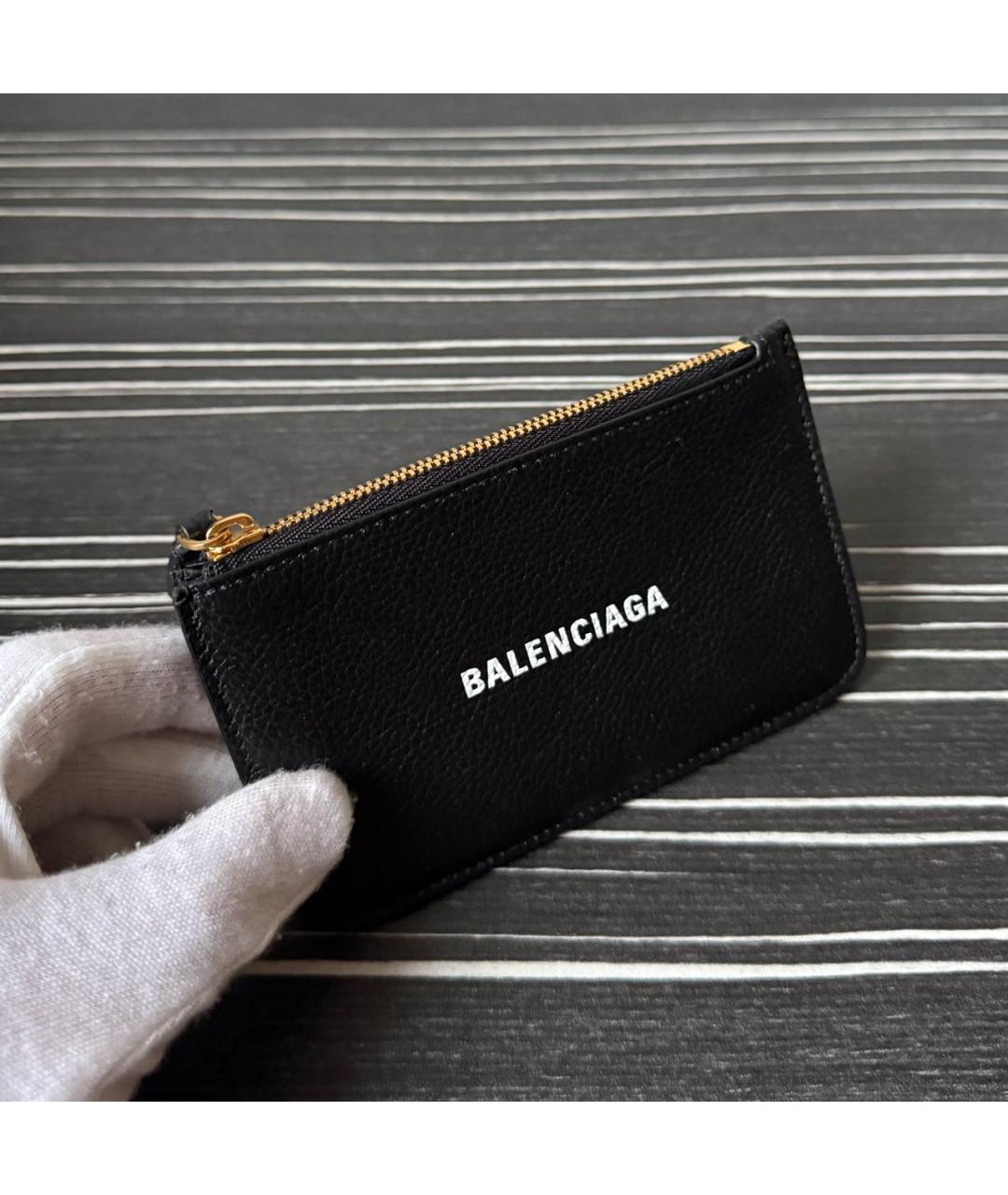 BALENCIAGA Черный кожаный кардхолдер, фото 2