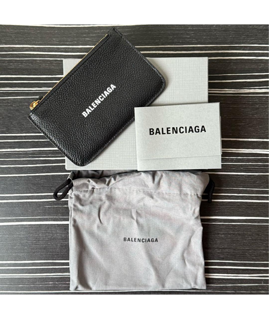 BALENCIAGA Черный кожаный кардхолдер, фото 5