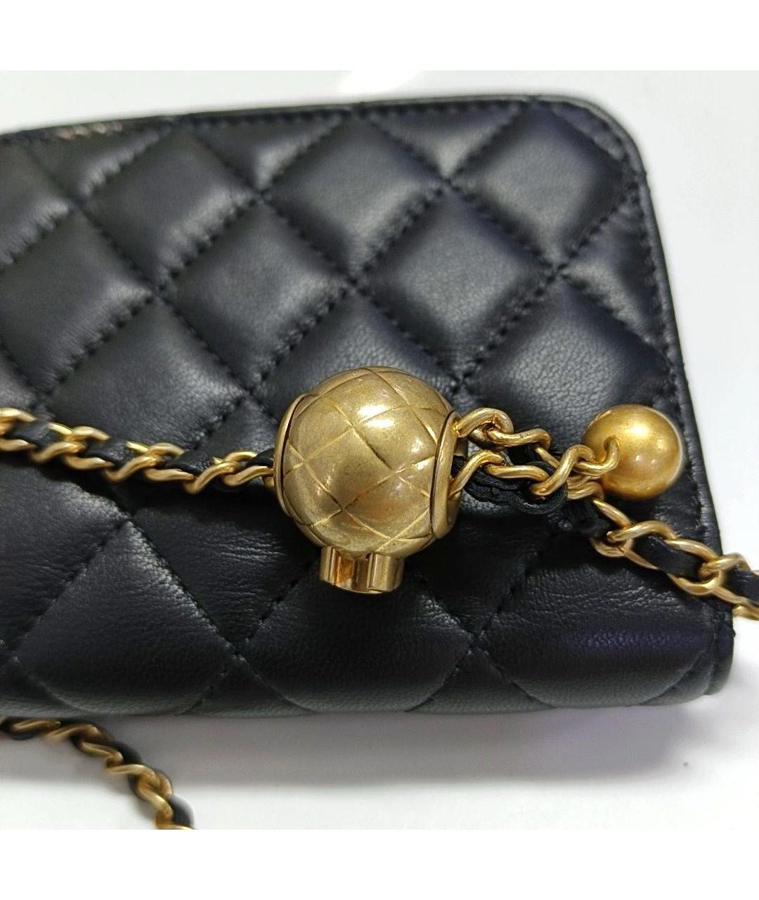 CHANEL Черная кожаная сумка через плечо, фото 8