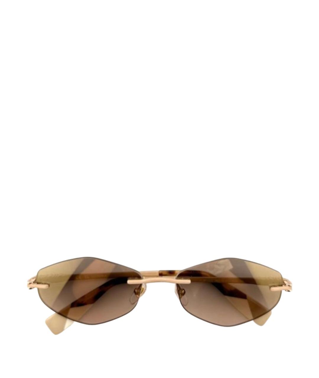 FURLA Золотые металлические солнцезащитные очки, фото 1