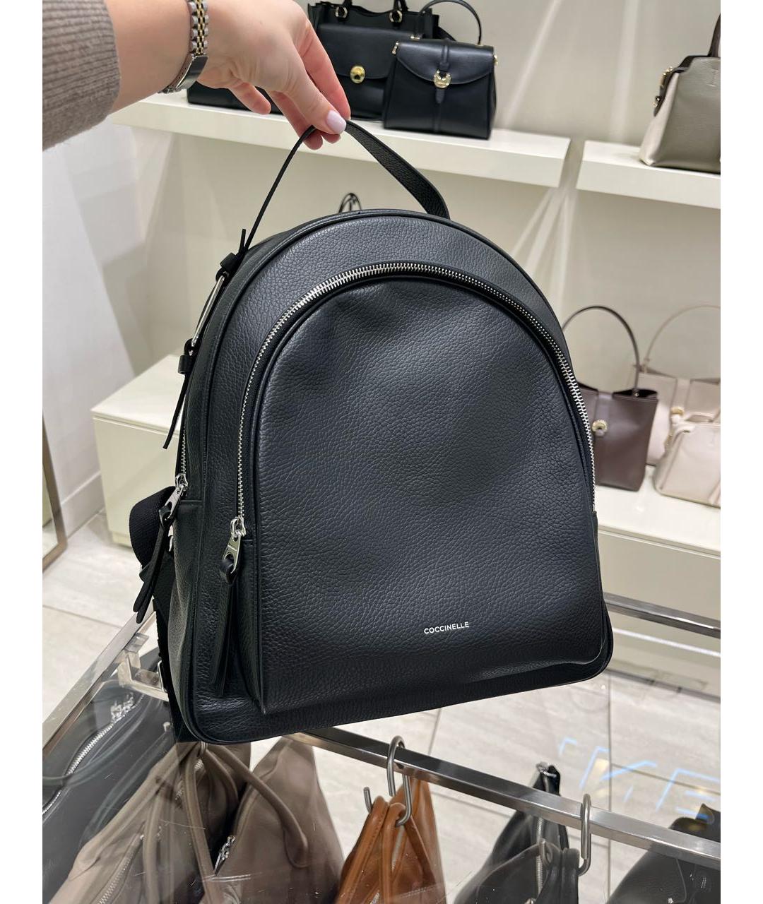 COCCINELLE Черный кожаный рюкзак, фото 6