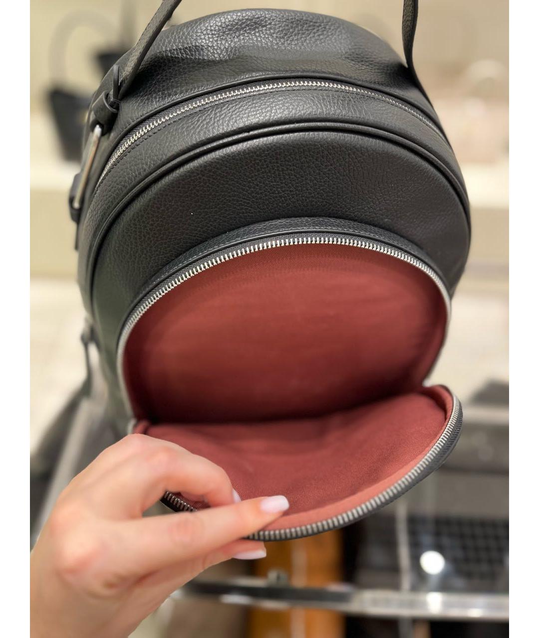 COCCINELLE Черный кожаный рюкзак, фото 4