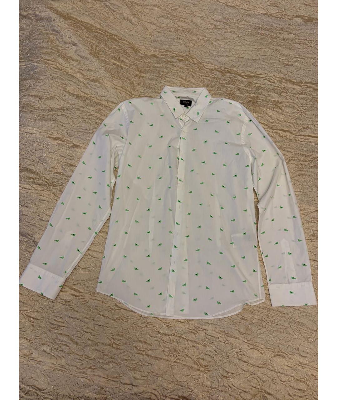 FENDI Белая хлопковая классическая рубашка, фото 5