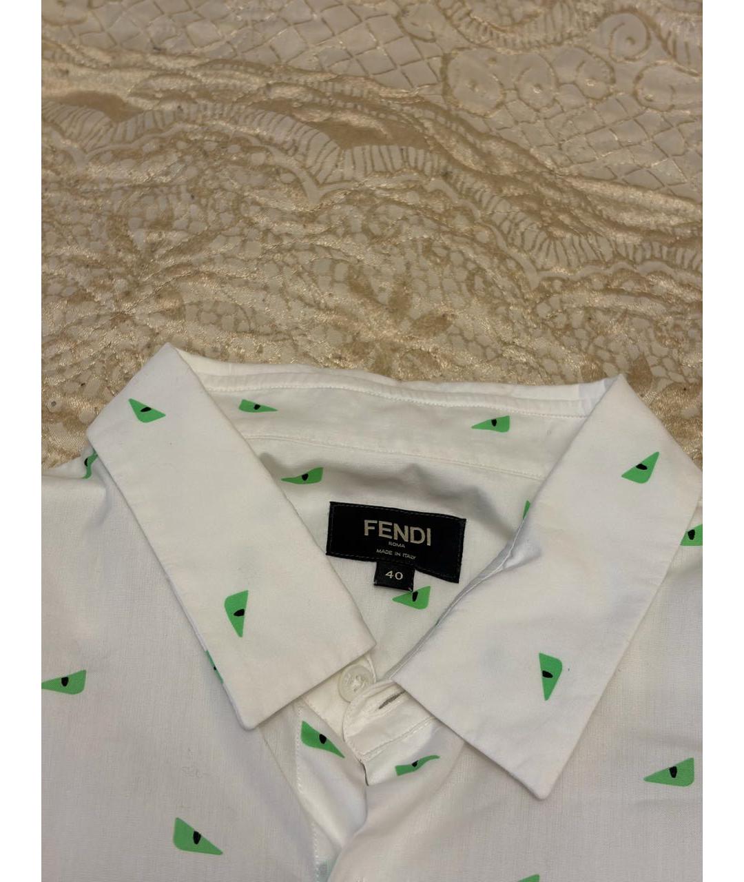 FENDI Белая хлопковая классическая рубашка, фото 2