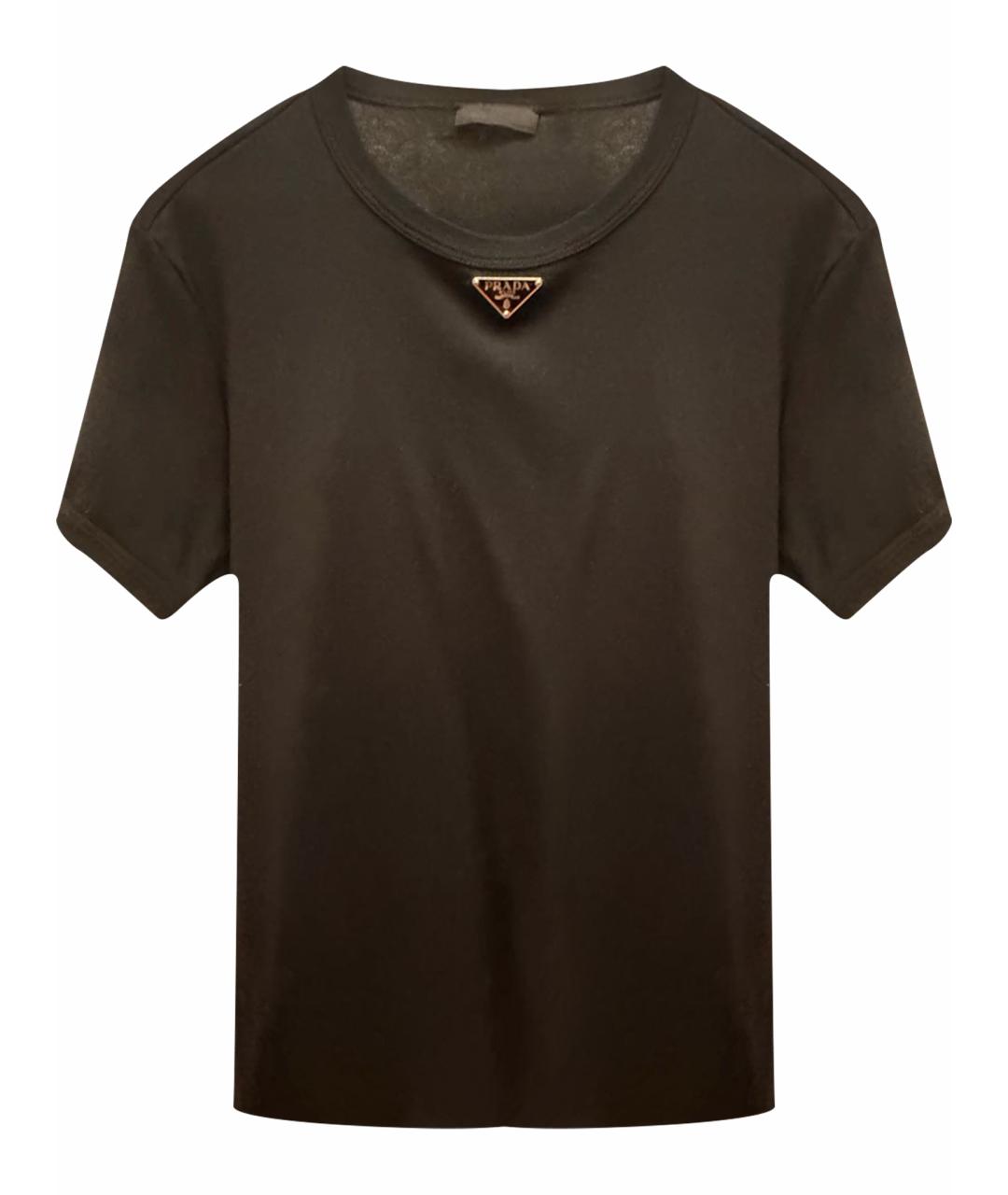 PRADA Черная хлопковая майка, фото 1