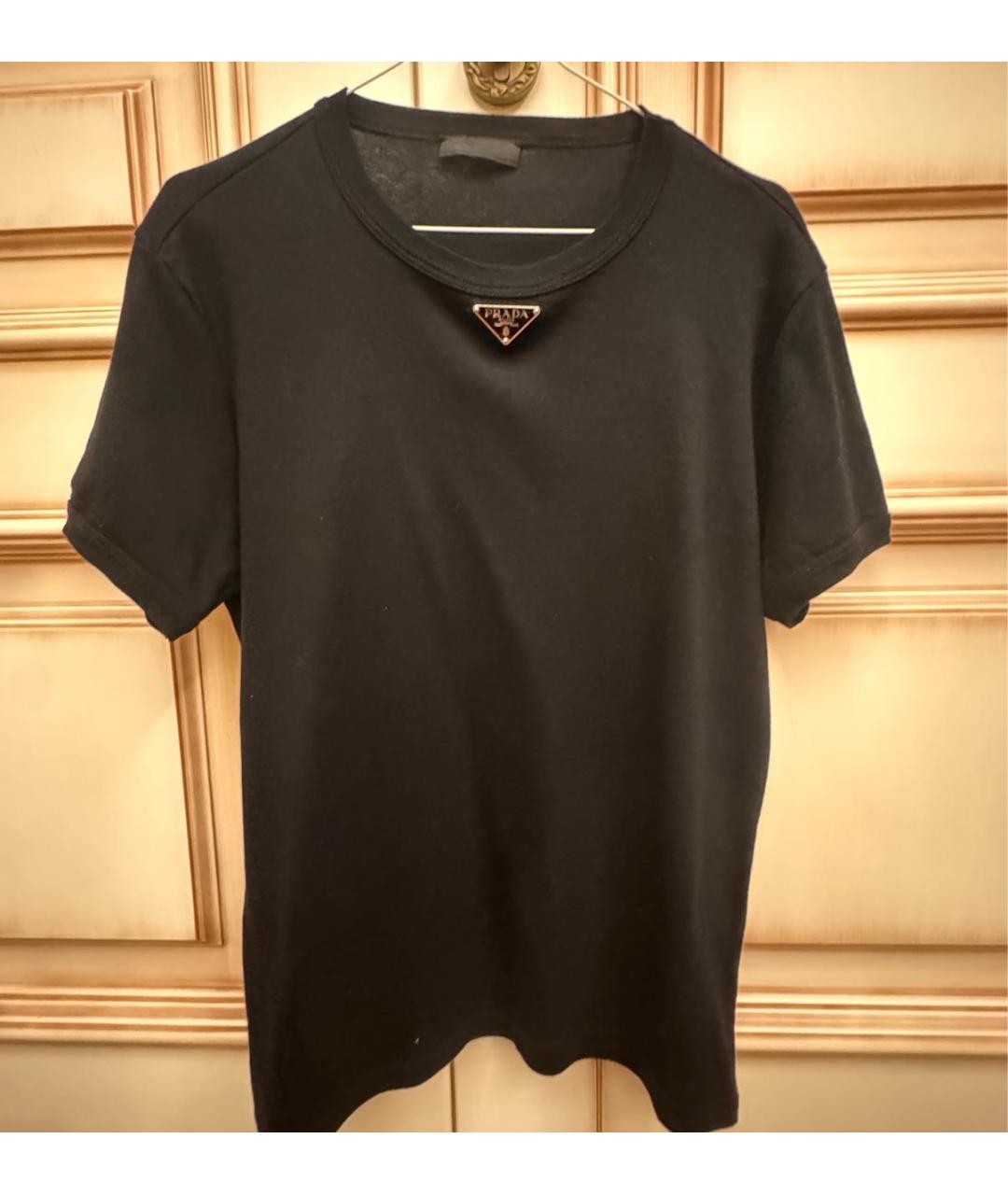 PRADA Черная хлопковая майка, фото 4