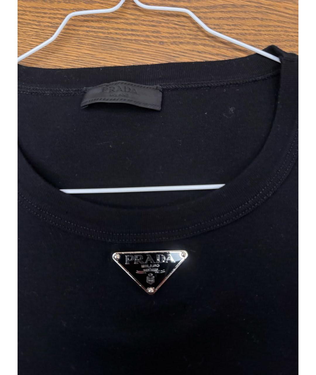 PRADA Черная хлопковая майка, фото 3