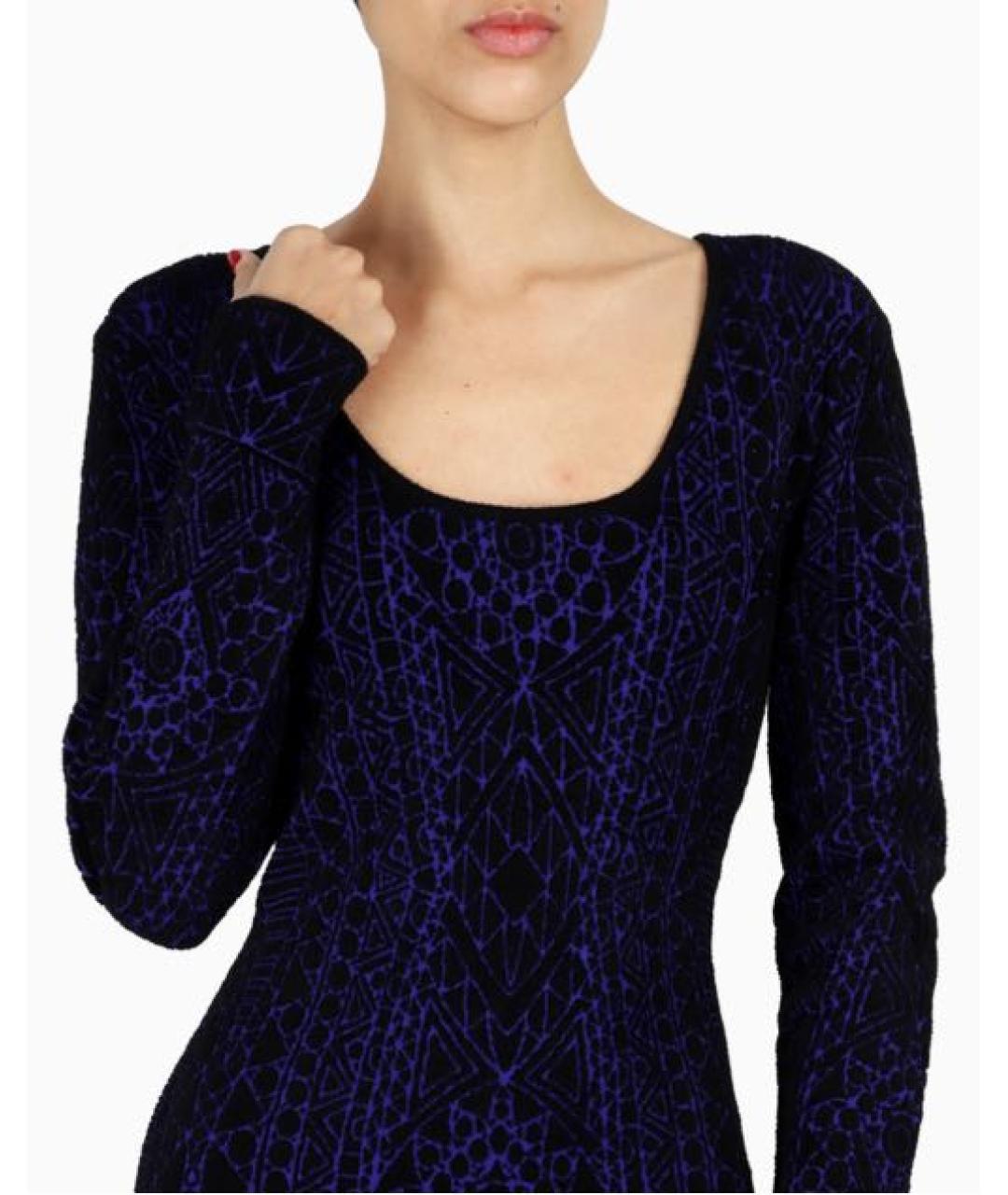 EMILIO PUCCI Темно-синее вискозное повседневное платье, фото 7