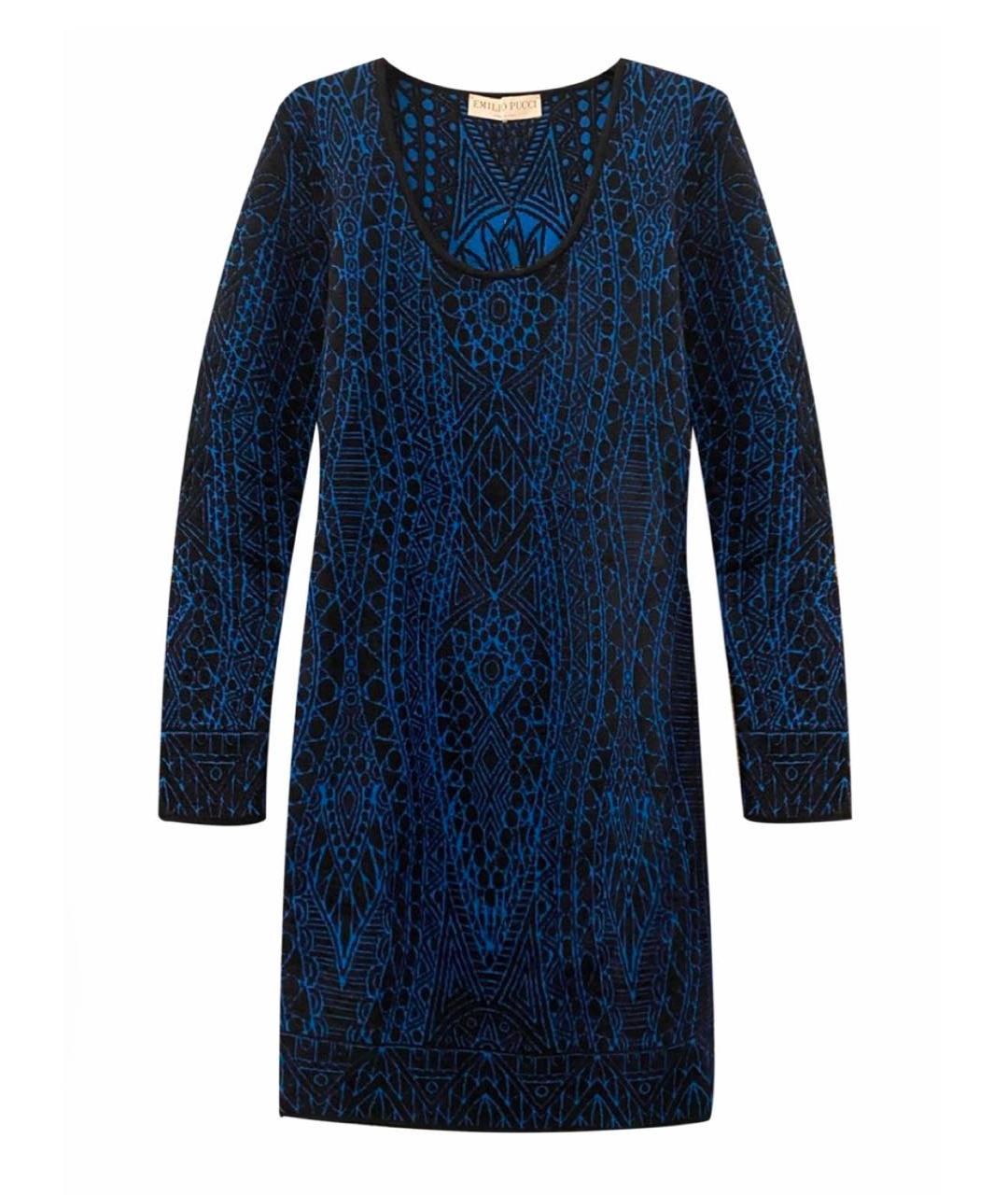 EMILIO PUCCI Темно-синее вискозное повседневное платье, фото 1