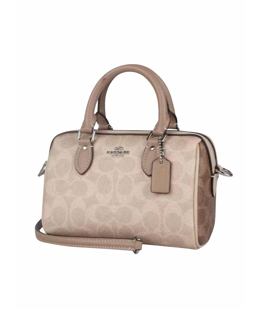 COACH Бежевая кожаная сумка тоут, фото 1