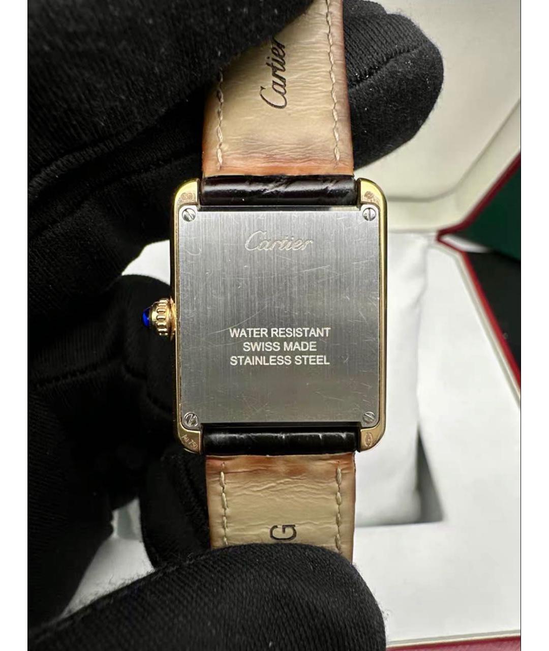 CARTIER Белые часы из желтого золота, фото 4