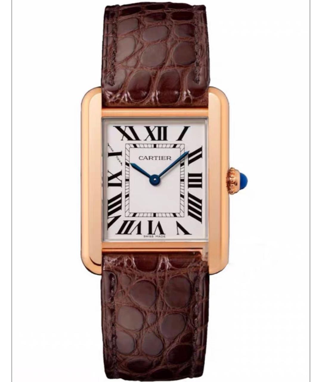 CARTIER Белые часы из желтого золота, фото 5