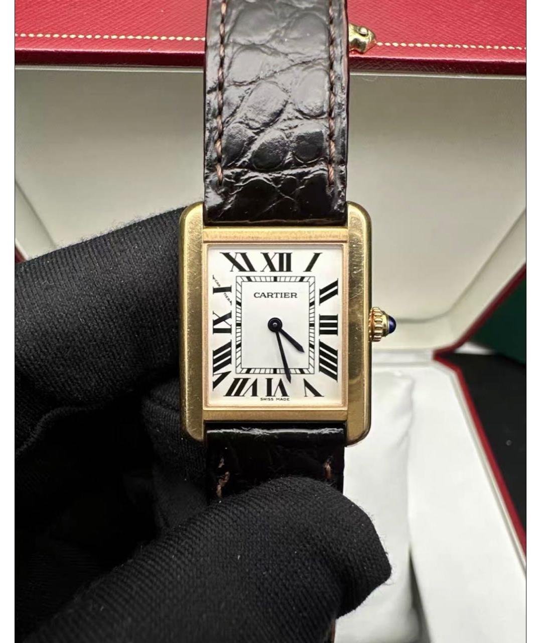 CARTIER Белые часы из желтого золота, фото 2
