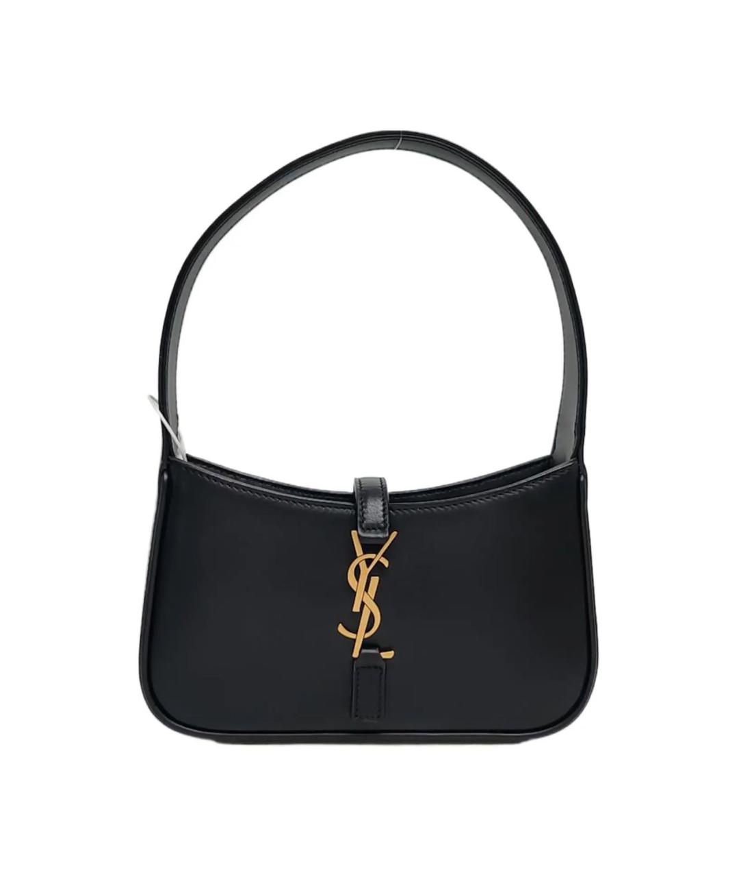 SAINT LAURENT Черная кожаная сумка с короткими ручками, фото 1
