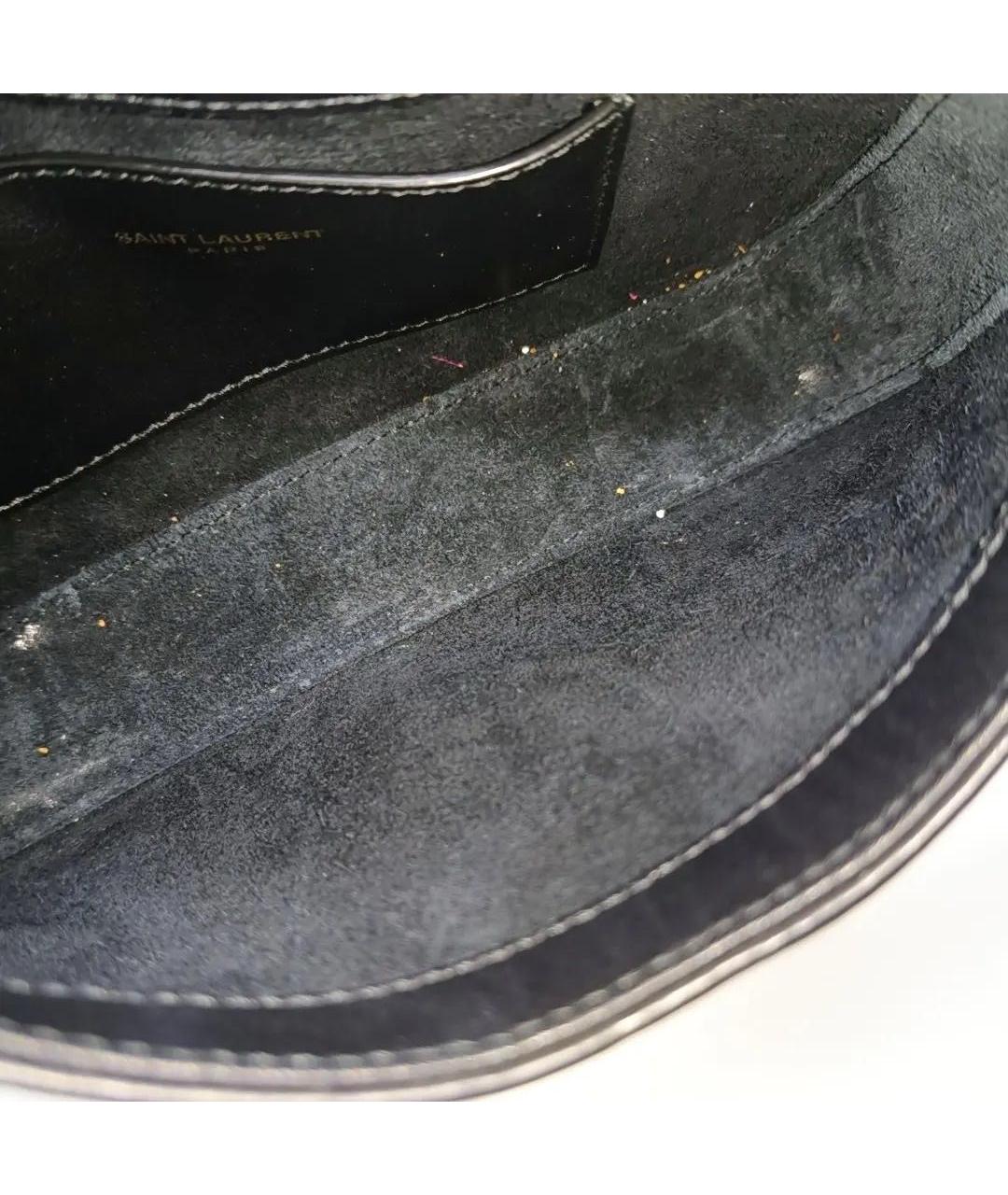 SAINT LAURENT Черная кожаная сумка с короткими ручками, фото 5