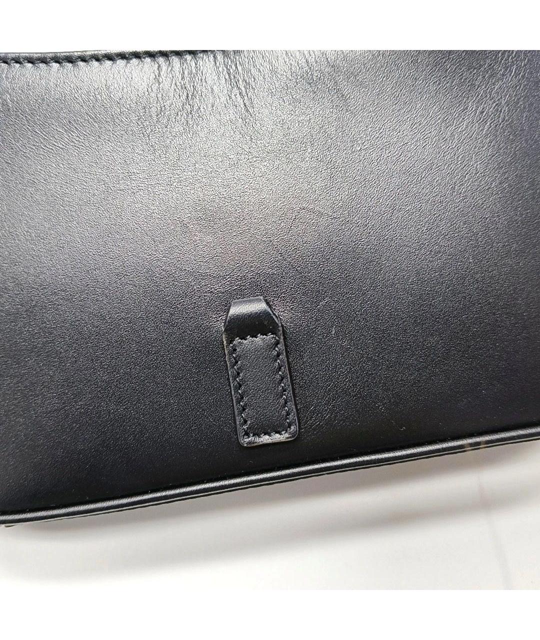 SAINT LAURENT Черная кожаная сумка с короткими ручками, фото 6