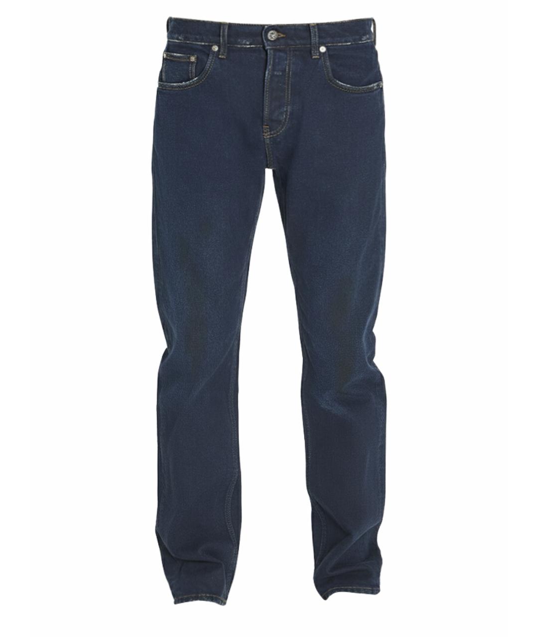 GOLDEN GOOSE DELUXE BRAND Синие хлопковые прямые джинсы, фото 1