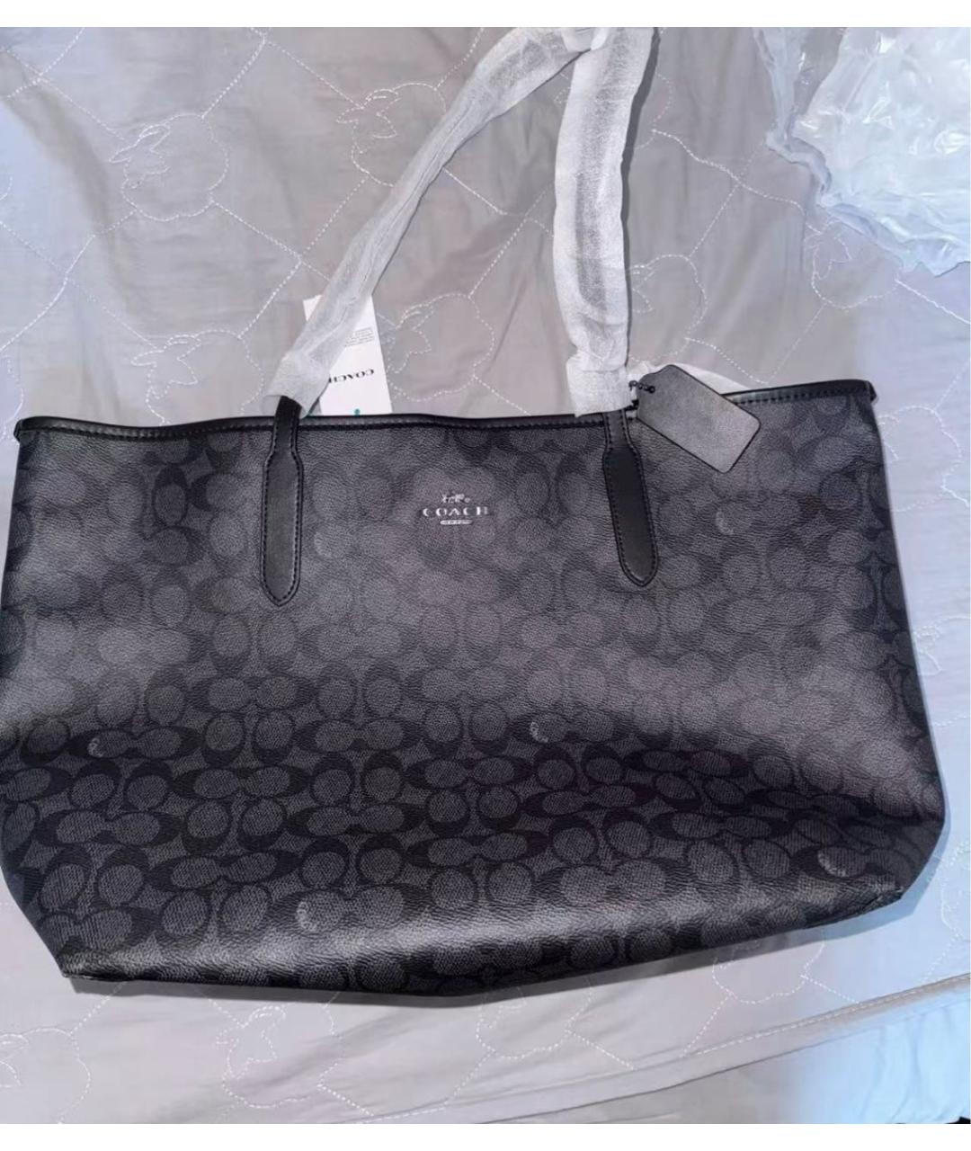 COACH Черная сумка тоут, фото 6