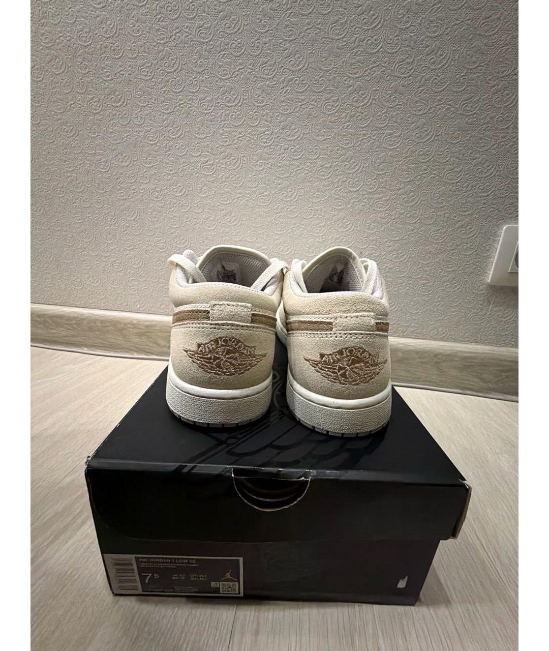 NIKE Бежевые кожаные кроссовки, фото 4