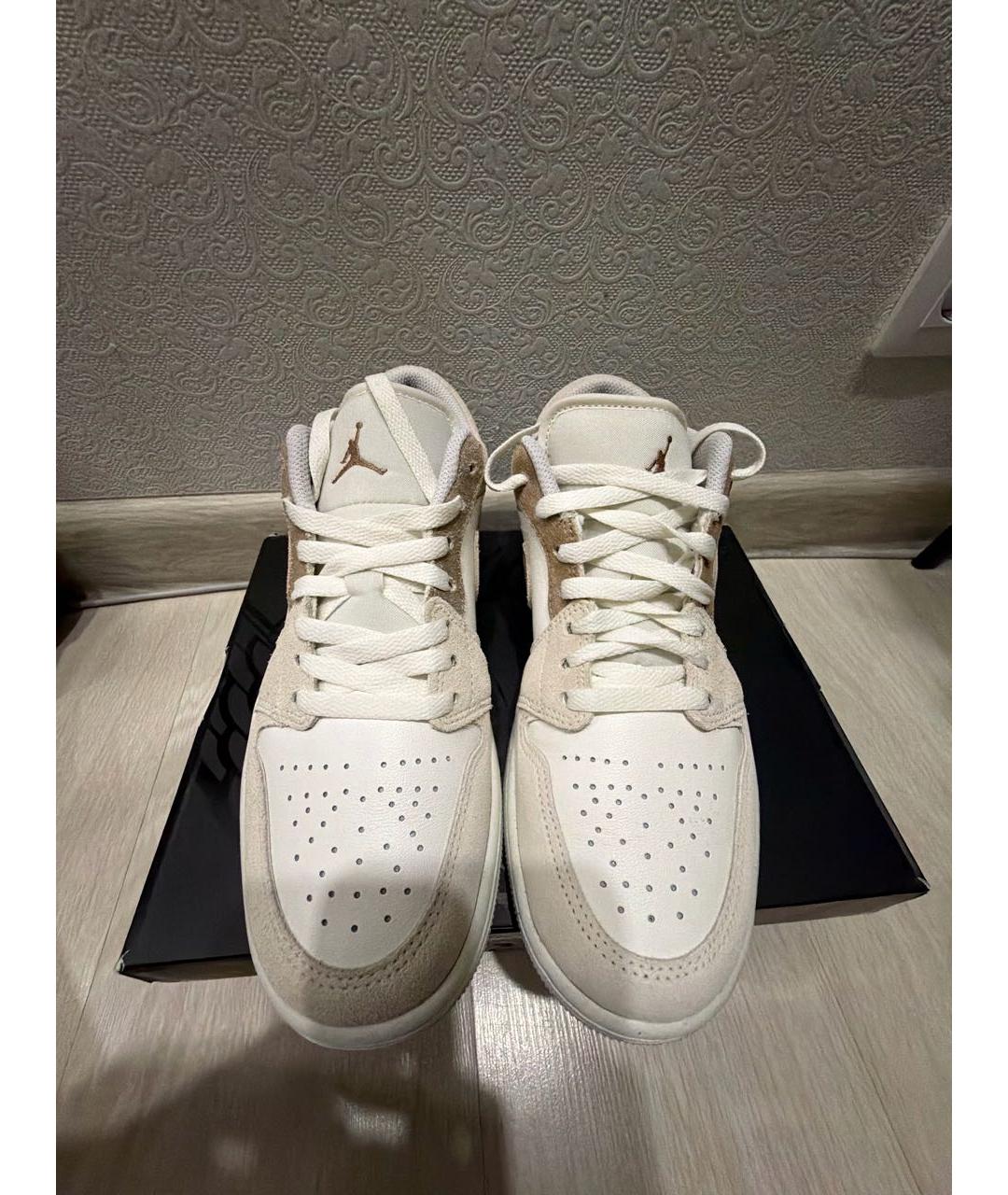 NIKE Бежевые кожаные кроссовки, фото 2