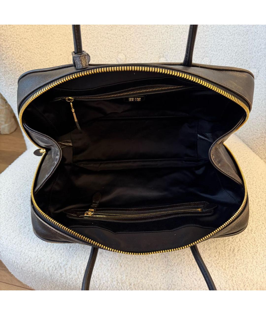 MIU MIU Коричневая кожаная сумка с короткими ручками, фото 7